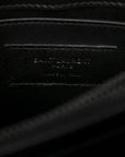 Calfskin Y Quilted Monogram Monochrome Small Loulou Chain Satchel Black