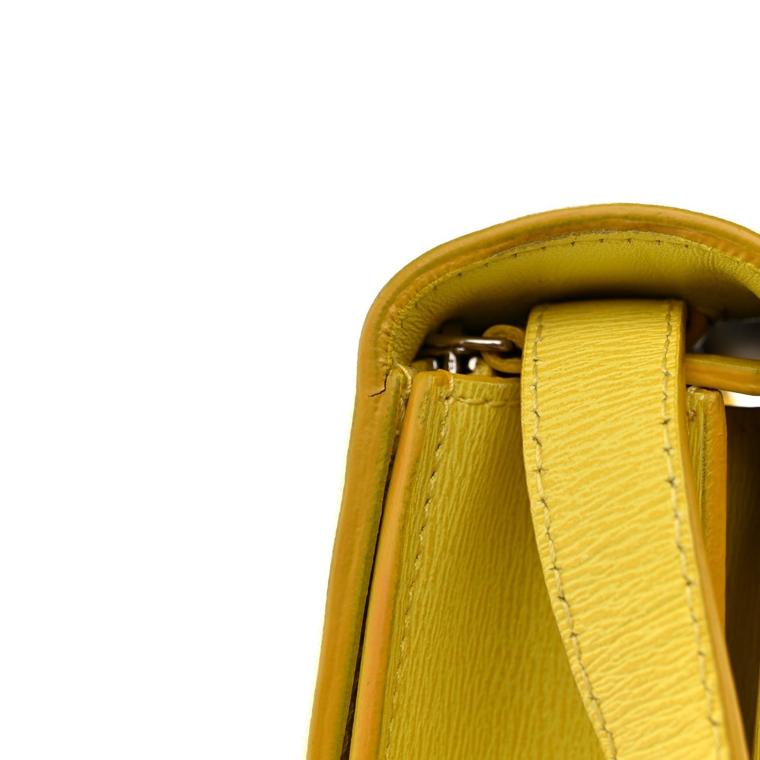 Liege Calfskin Medium Classic Box Flap Bag Fluo Yellow