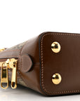 GG Supreme Monogram Azalea Calfskin Small Horsebit 1955 Top Handle Bag Beige Ebony Brown Sugar