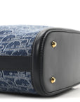 Denim Jacquard Oblique C'est D1OR Bucket Bag Blue