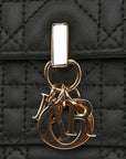 Lambskin Cannage Chain My D1OR Daily Chain Pouch Black