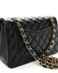 Lambskin Quilted Small Double Flap Black