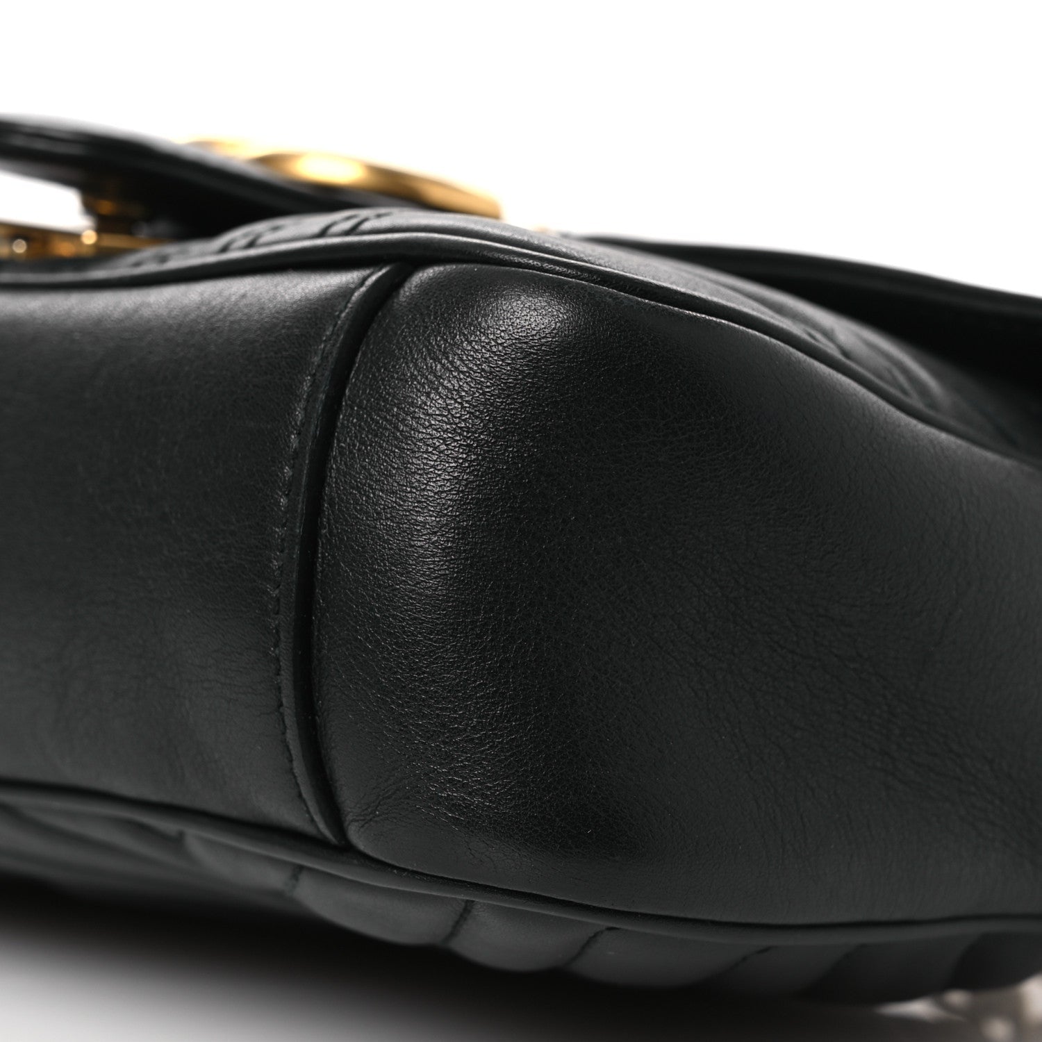 Calfskin Matelasse Small GG Marmont Shoulder Bag Black