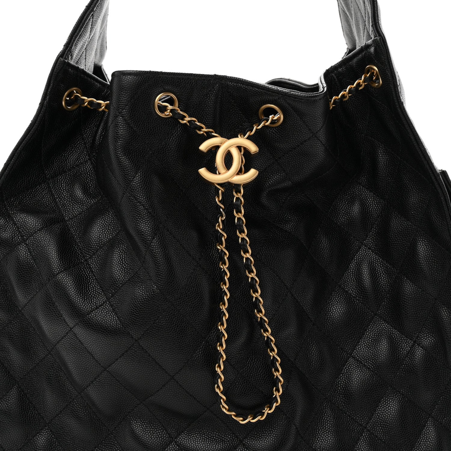 Caviar Quilted Medium CHNL 25 Handbag Black