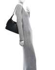 Washed Denim Quilted Small CHNL 25 Handbag Black