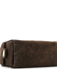 Suede Quilted Mini CHNL 25 Handbag Dark Brown