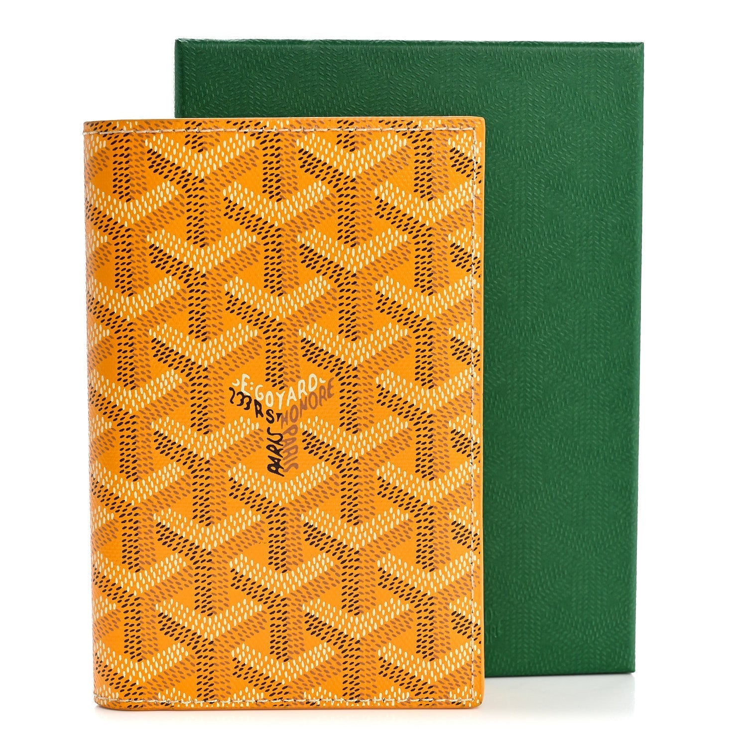 Goyardine Grenelle Passport Wallet Yellow