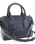 Signature Grain Small Clifton Bag Navy Blue