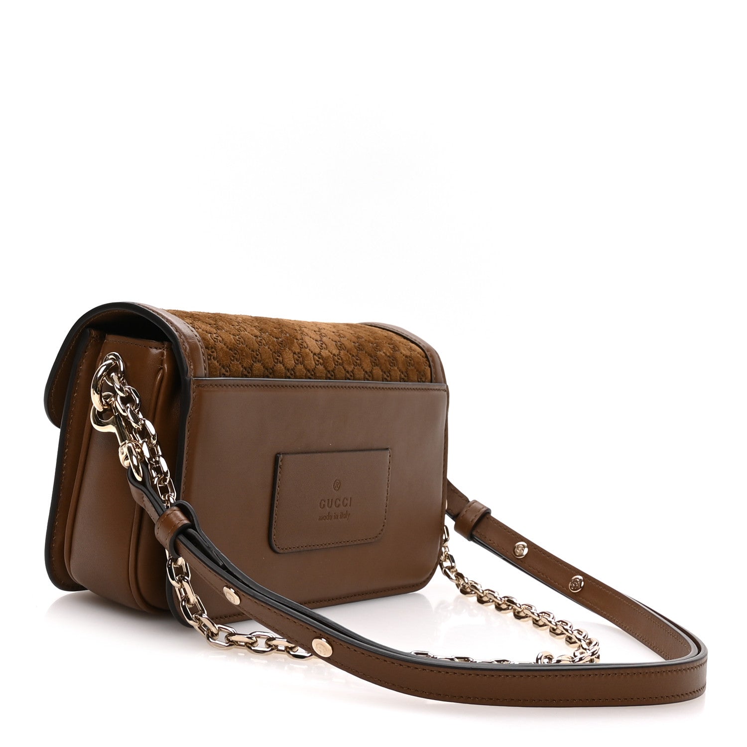 Suede MicroGCCIssima Go Small Shoulder Bag Brown