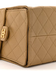 Caviar Quilted Medium CHNL 25 Handbag Dark Beige