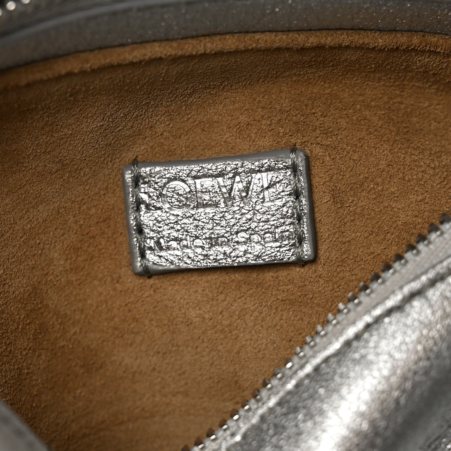 Laminated Lambskin Mini Puzzle Edge Bag Silver