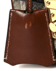 GG Supreme Monogram New Sakai Lux Calfskin Mini Padlock Flap Pocket Shoulder Bag Beige Ebony Black Cuir