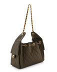 Canvas Quilted Small CHNL 25 Handbag Khaki
