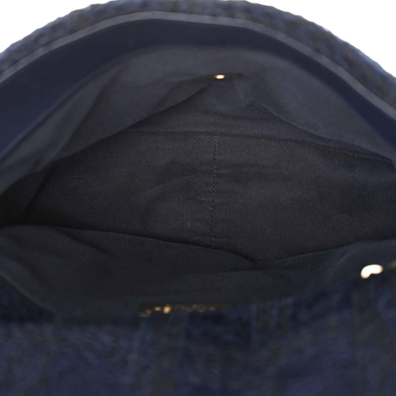 Tweed Quilted Large CHNL 19 Flap Navy Blue