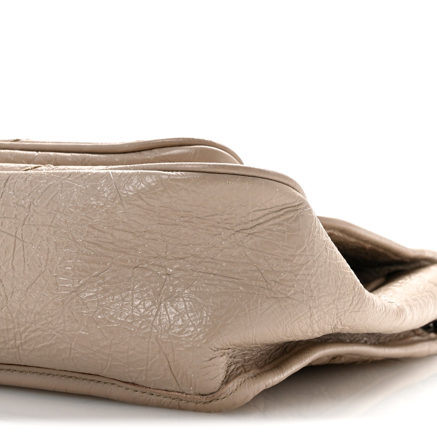 Crinkled Calfskin Matelasse Monogram Medium Niki Chain Satchel Gold Sand