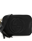 Pebbled Calfskin Small Soho Disco Bag Black