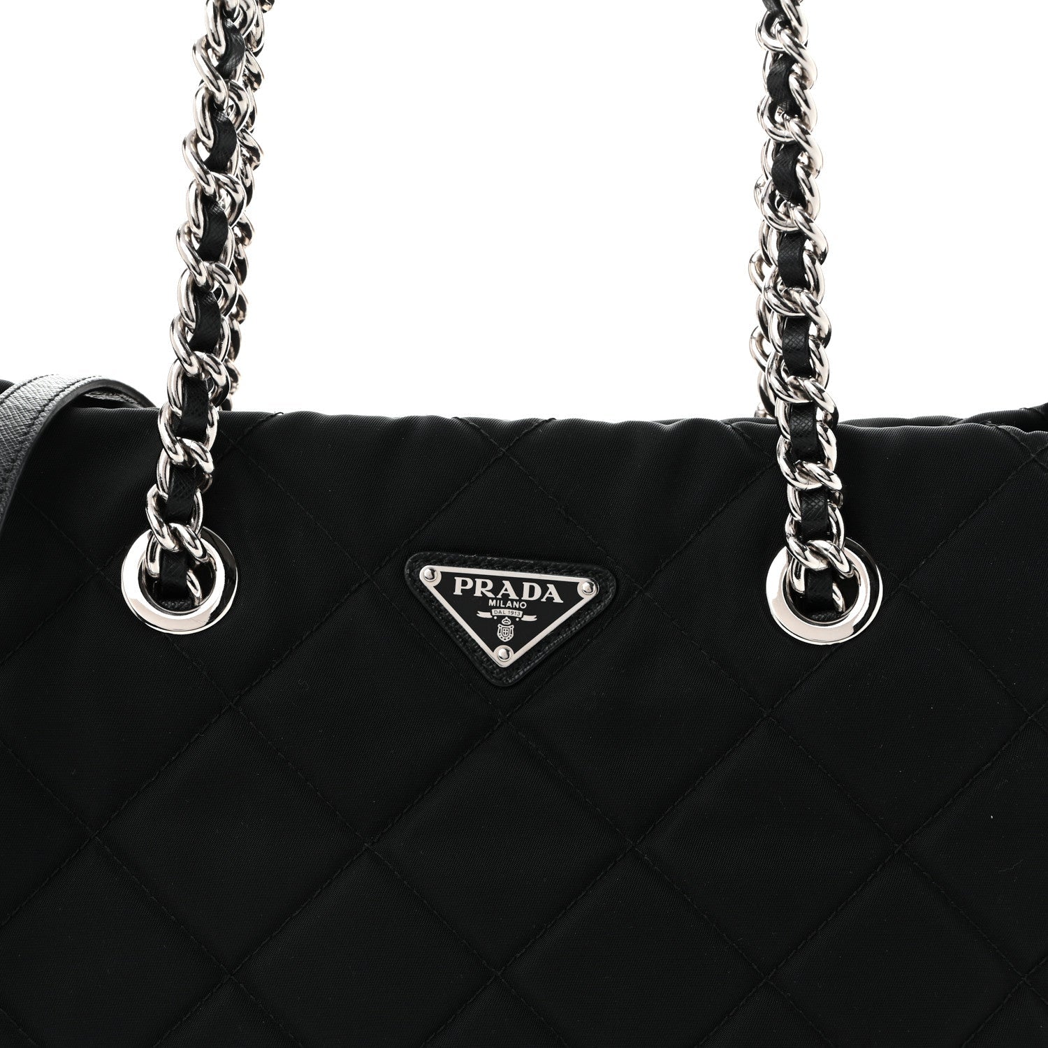 Nylon Tessuto Impuntu Quilted Tote Black
