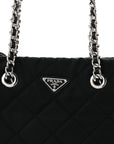 Nylon Tessuto Impuntu Quilted Tote Black