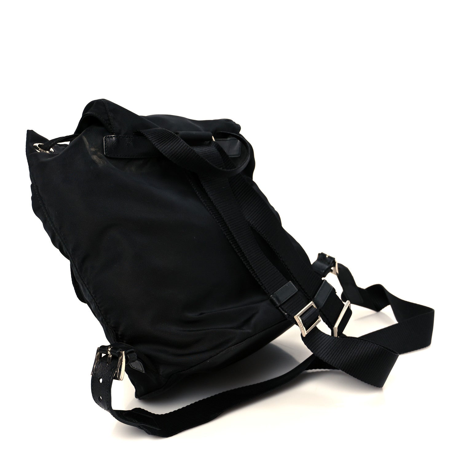 Tessuto Nylon Saffiano Small Backpack Black