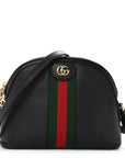 Calfskin GG Web Small Ophidia Dome Shoulder Bag Black
