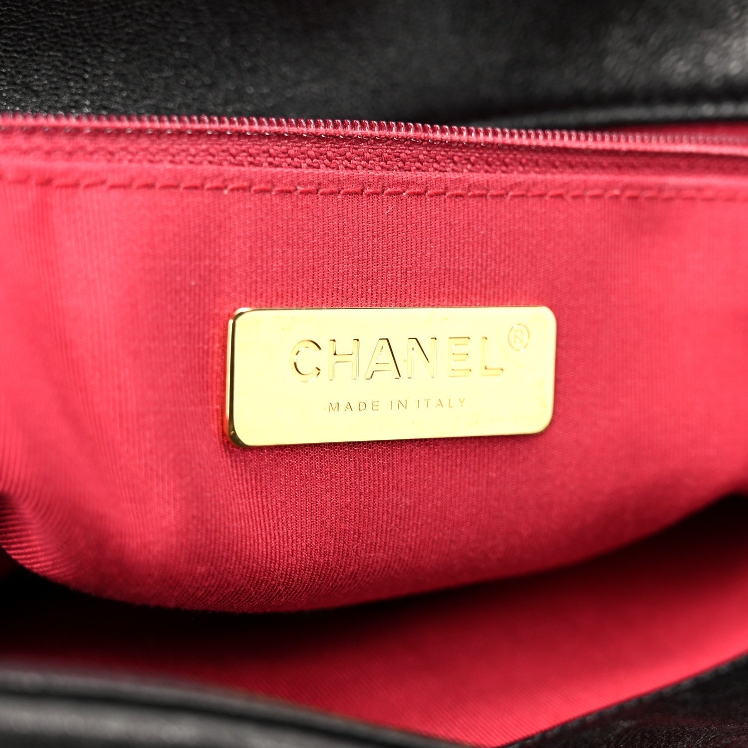 Goatskin Quilted Large CHNL 19 Flap Black