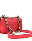 Caviar Quilted Small Boy Flap Red