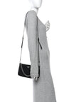 Nylon Tessuto Impuntu Quilted Crossbody Bag Black