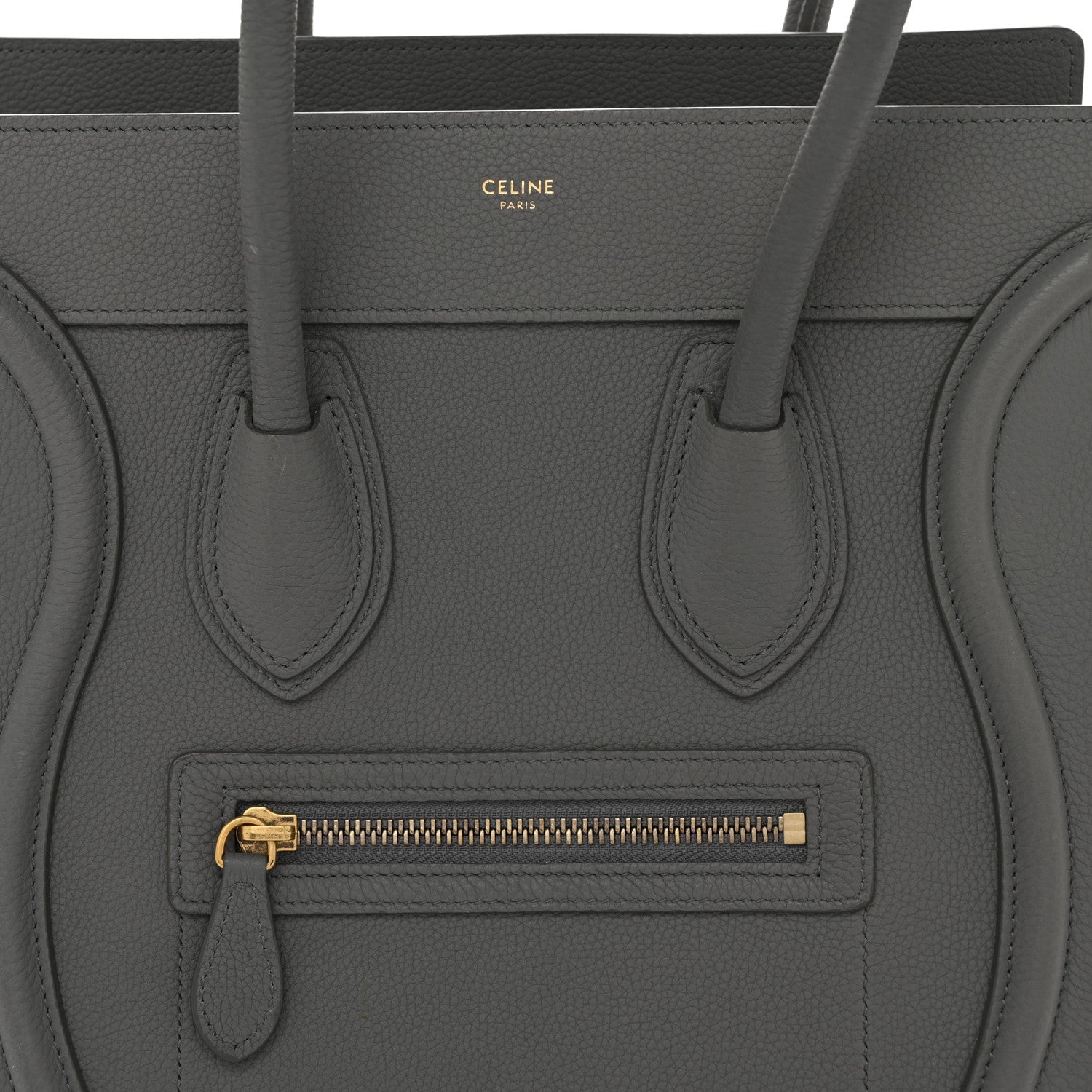 Baby Drummed Calfskin Micro Luggage Kohl