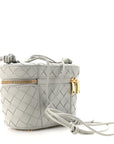 Nappa Intrecciato Small Vanity Case On Strap Agate Grey
