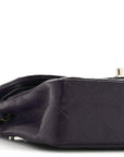 Caviar Quilted Small Double Flap Dark Purple