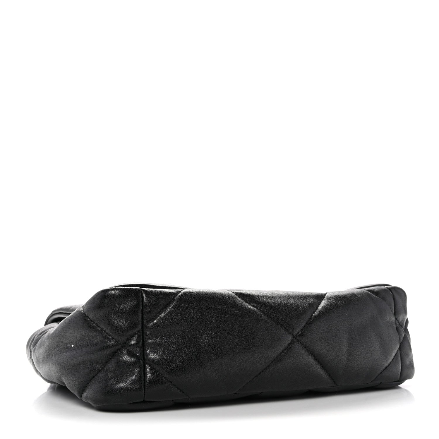 Goatskin Quilted Medium CHNL 19 Flap Black