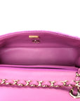 Tweed Quilted Mini Rectangular Flap Purple