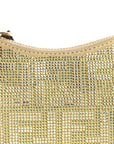 Crystal Vitello Laminato Suede FF Nano FNDIgraphy Hobo Bag Platino