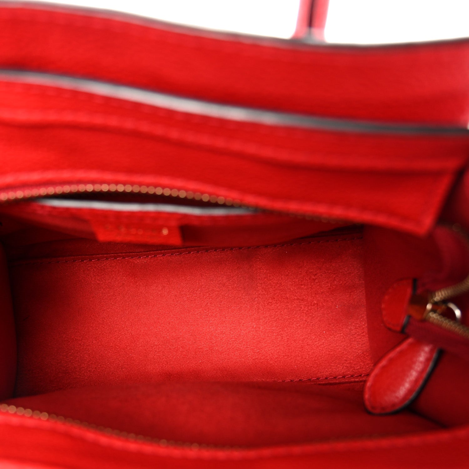 Drummed Calfskin Nano Luggage Vermillion