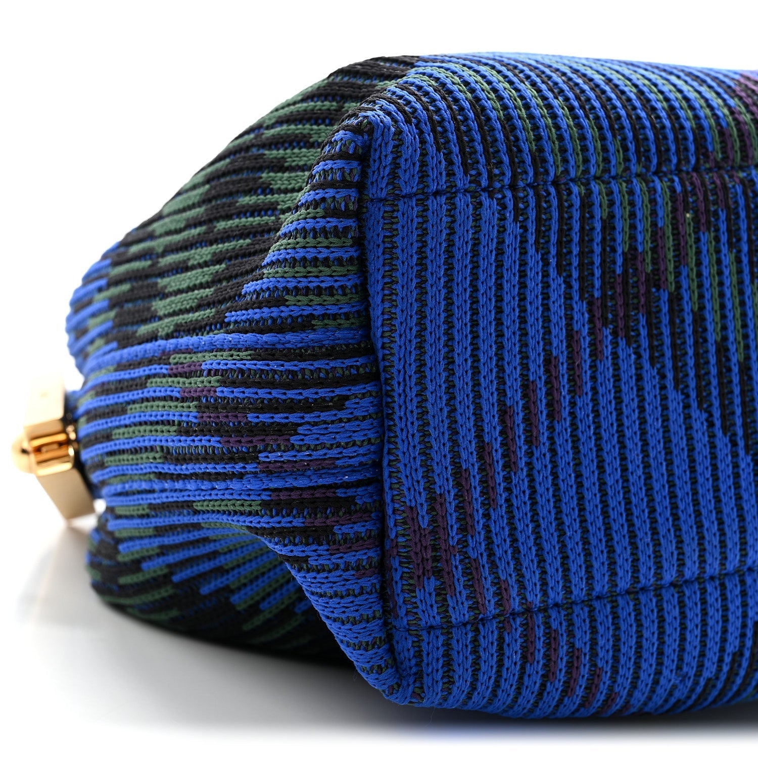 Canvas Knitted Check Mini Peg Duffle Bag Knight