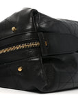 Shiny Grained Calfskin Macrocannage Medium D-Journey Bag Black