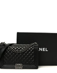 Calfskin Quilted Medium Boy Flap Black