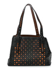 Nappa Intrecciato Perforated Small Cesta Tote Black Multicolor