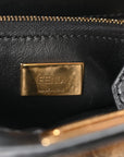Shearling Nappa Macro FF 1974 Mini Peekaboo Iconic Satchel Tobacco Black