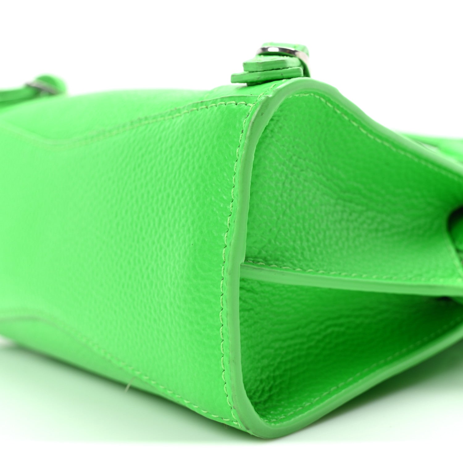 Grained Calfskin Neo Classic Silver Hardware Nano City Crossbody Fluo Green