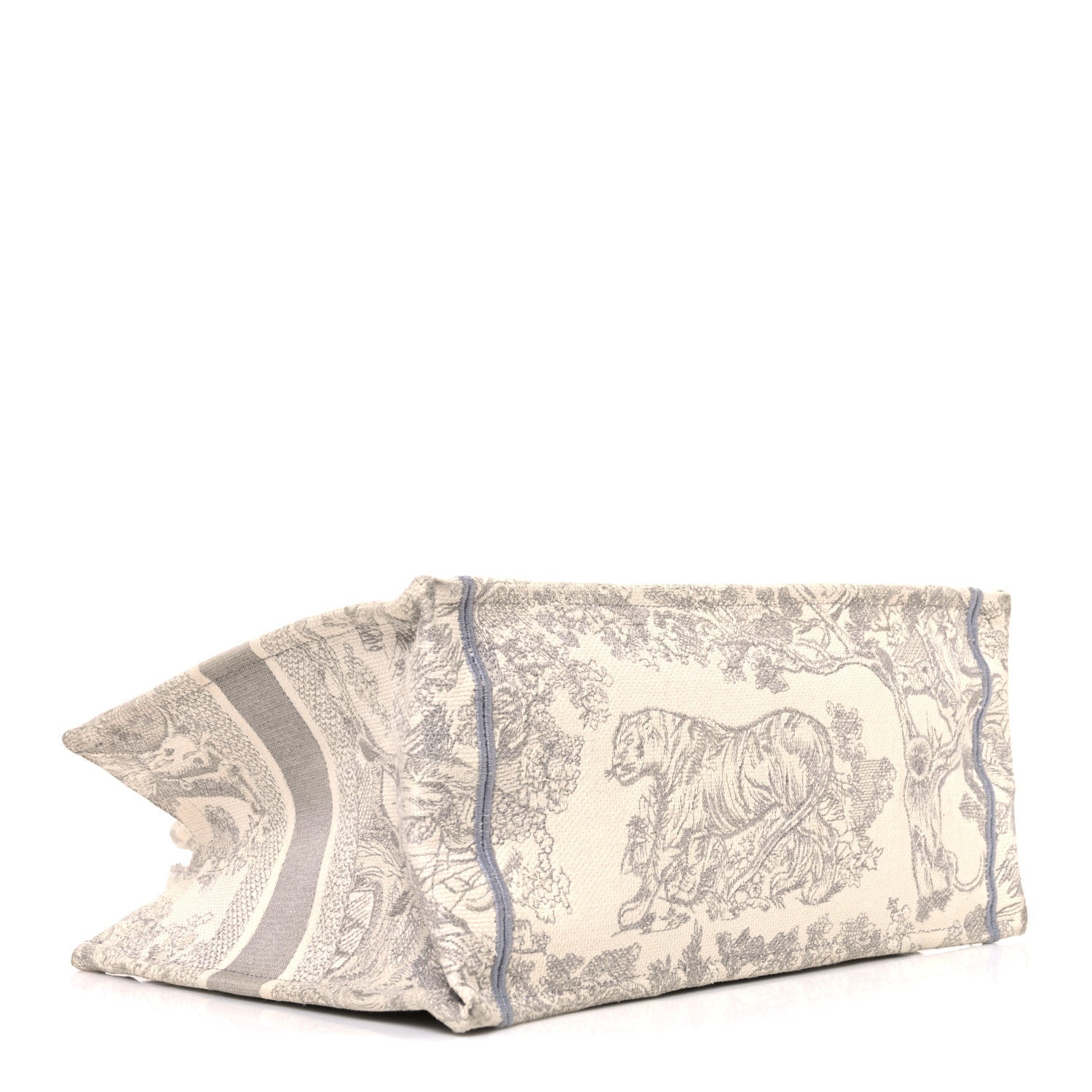 Canvas Embroidered Medium D1ORiviera Toile De Jouy Book Tote Gray