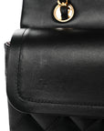 Lambskin Quilted Medium Double Flap Black