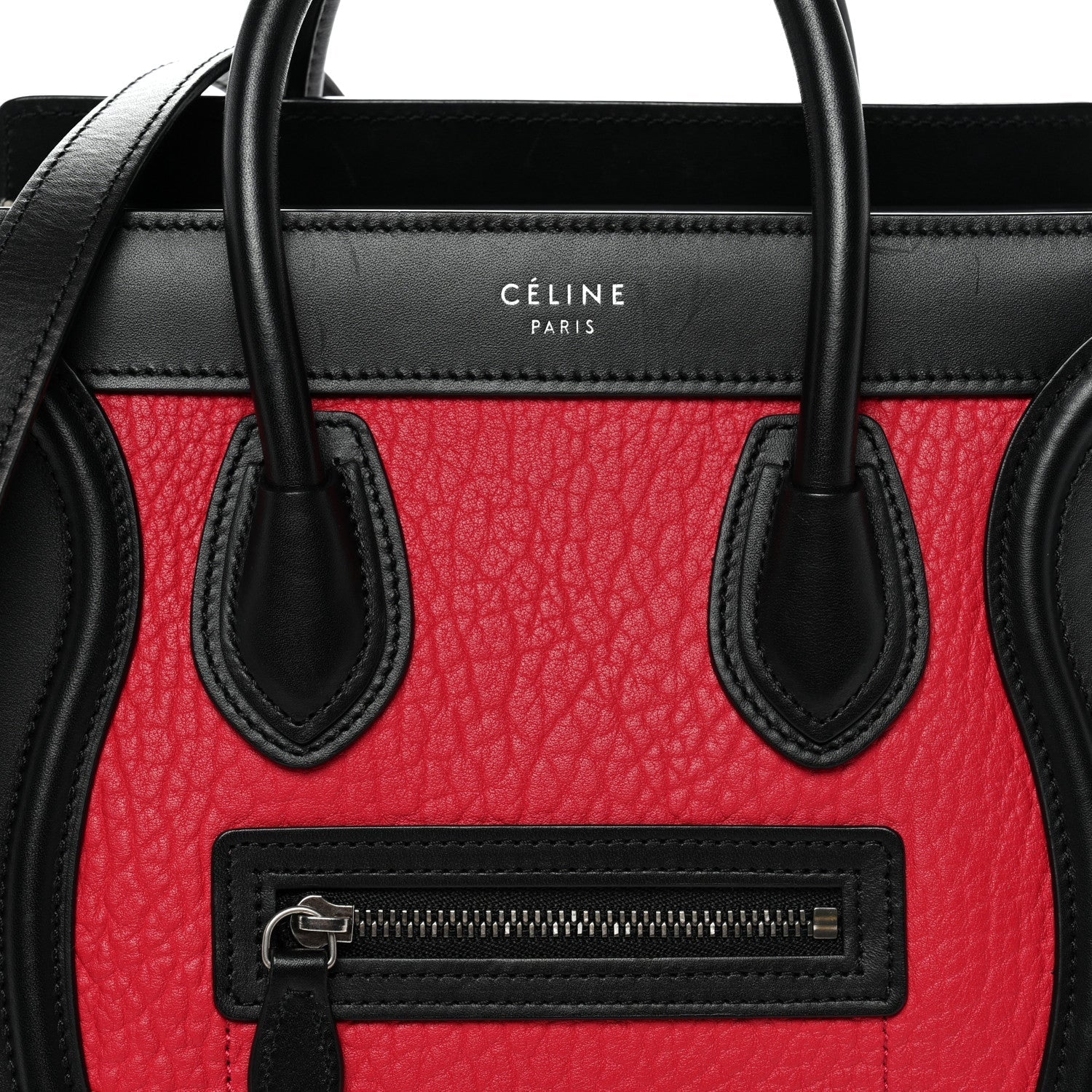 Bullhide Calfskin Nubuck Nano Tri-Color Luggage Bright Red