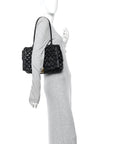 Calfskin Intreccio Rumple Desiree Shoulder Bag Black