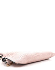 Signature Grain Calfskin Check Embossed Peyton Crossbody Clutch Bag Pale Orchid