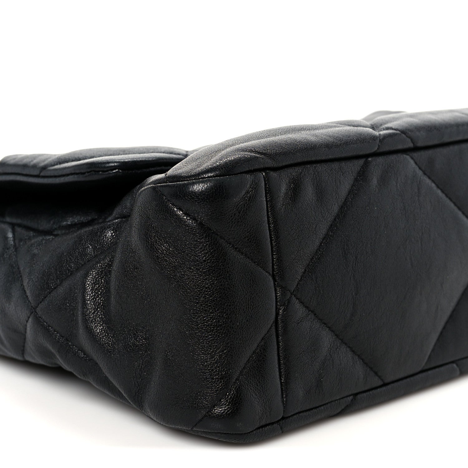 Goatskin Quilted Large CHNL 19 Flap Black