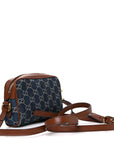 New Denim GG Monogram Dollar Calfskin Mini Ophidia Shoulder Bag Blue Tea Cuir Epilog