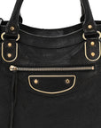 Chevre Gold Metallic Edge Hardware Velo Black
