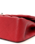 Caviar Quilted Jumbo Double Flap Dark Red