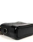 Aged Calfskin Quilted Small Gabrielle Hobo Black